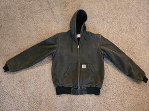 Vtg Carhartt Jacket Size Large Tall Black